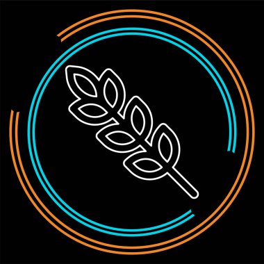 Gluten ücretsiz simge, Gluten ücretsiz simge - sembol, sağlıklı ve organik buğday illüstrasyon vektör. İnce çizgi piktogram - anahattı kontur