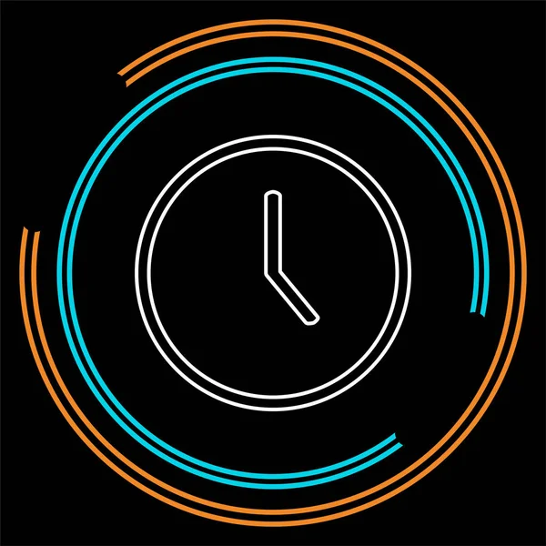 Ρολόι Εικονίδιο Διανυσματικά Εικονογράφηση Ρολόι Χρόνος Σύμβολο Ξυπνητήρι Σημάδι Λεπτή — Διανυσματικό Αρχείο