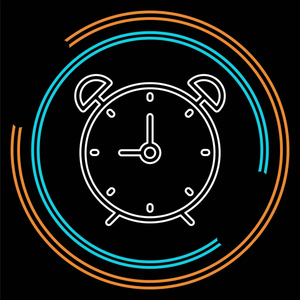 Clock Icon Clock Symbol Vector Alarm Clock Alarm Isolated Thin — Stock Vector