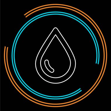 vektör yağmur damla illüstrasyon - izole yağmur damlası sembolü - doğa eleman. İnce çizgi piktogram - anahattı kontur