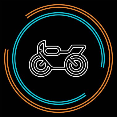 Motosiklet illüstrasyon - vektör motosiklet sembolü, yarış Bisiklet vektör. İnce çizgi piktogram - anahattı kontur