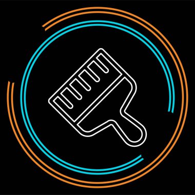 vektör boyama fırça illüstrasyon izole, resim iş, resim işareti ve sembolü. İnce çizgi piktogram - anahattı kontur