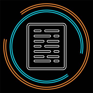 Doküman listesi - kağıt simgesi - web sayfa sembol - office dosya biçimi. İnce çizgi piktogram - anahattı kontur