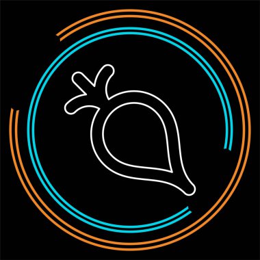 vektör sebze turp - taze doğa sağlıklı illüstrasyon izole sembolü. İnce çizgi piktogram - anahattı kontur