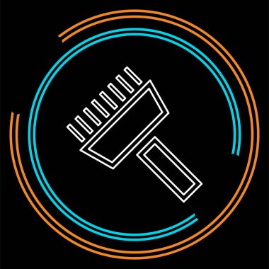 boya rulo kutsal kişilerin resmi, vektör boya fırçası, duvar ressamı, boya silindiri. İnce çizgi piktogram - anahattı kontur