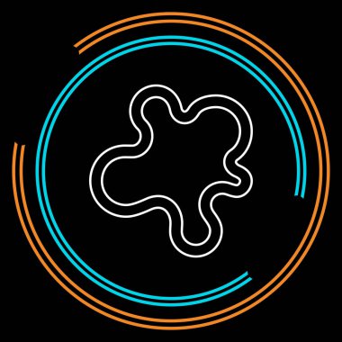 boya sıçrama simgesi, mürekkep sıçramak şekil. İnce çizgi piktogram - anahattı kontur