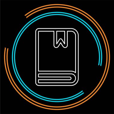 yer işareti çizim - eğitim simgesi, izole kitap ile vektör kitap. İnce çizgi piktogram - anahattı kontur