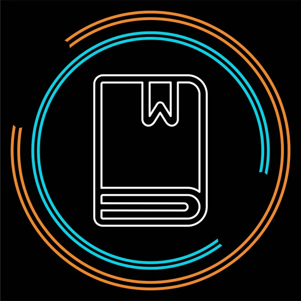 yer işareti çizim - eğitim simgesi, izole kitap ile vektör kitap. İnce çizgi piktogram - anahattı kontur