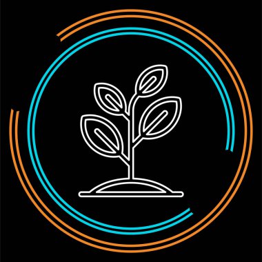 Fide simge vektör, ağaç, yeşil tarım büyüyen. İnce çizgi piktogram - anahattı kontur