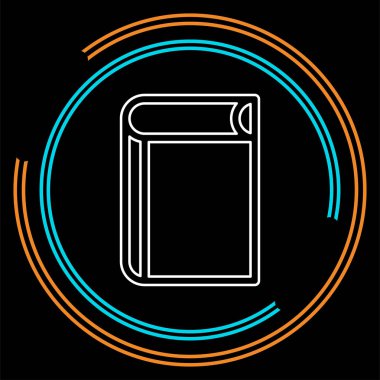 kitap simgesi. Eğitim kitap izole - okul edebiyat dergisi illüstrasyon izole. İnce çizgi piktogram - anahattı kontur