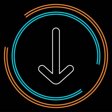 Download simge - vektör Yükle düğmesini, işareti simgesi indiriyor. İnce çizgi piktogram - anahattı kontur