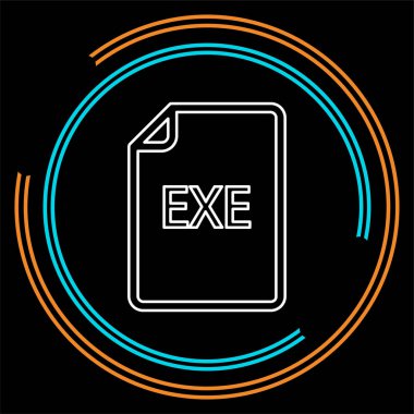 download exe belge simge - vektör dosya biçimi sembolü. İnce çizgi piktogram - anahattı kontur
