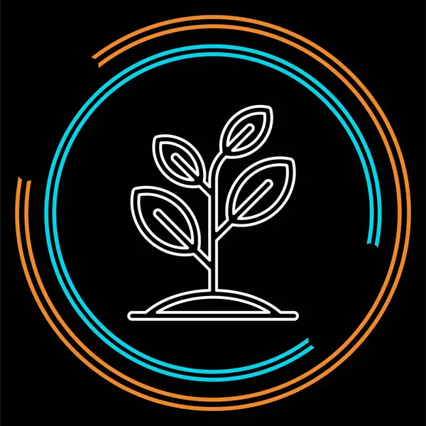 Fide simge vektör, ağaç, yeşil tarım büyüyen. İnce çizgi piktogram - anahattı kontur