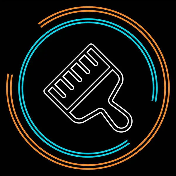 vektör boyama fırça illüstrasyon izole, resim iş, resim işareti ve sembolü. İnce çizgi piktogram - anahattı kontur