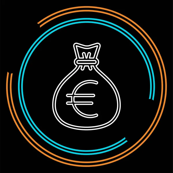 Ilustração Saco Dinheiro Euro Vetor Símbolo Euro Saco Dinheiro Isolado — Vetor de Stock