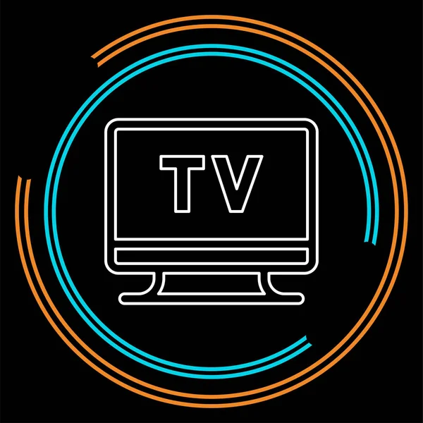 Телевізійна Ікона Векторна Телевізійна Ілюстрація Відео Шоу Розважальний Символ Тонка — стоковий вектор