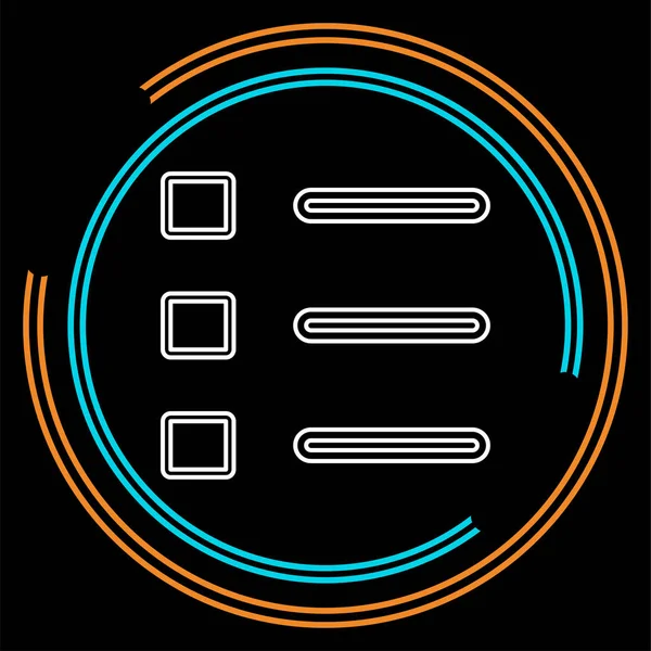 Icono Lista Opciones Vista Contenido Símbolo Lista Signo Opciones Pictograma — Vector de stock