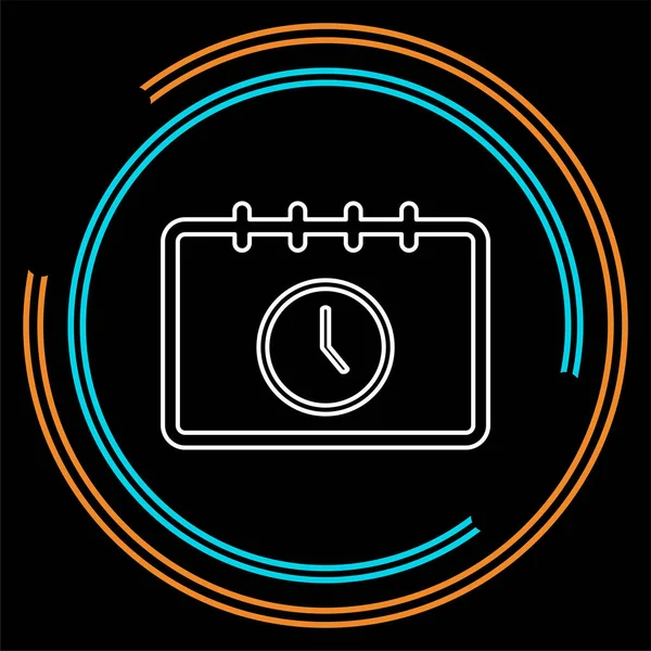 Ícone Compromisso Calendário Tempo Relógio Calendário Dia Pictograma Linha Fina — Vetor de Stock