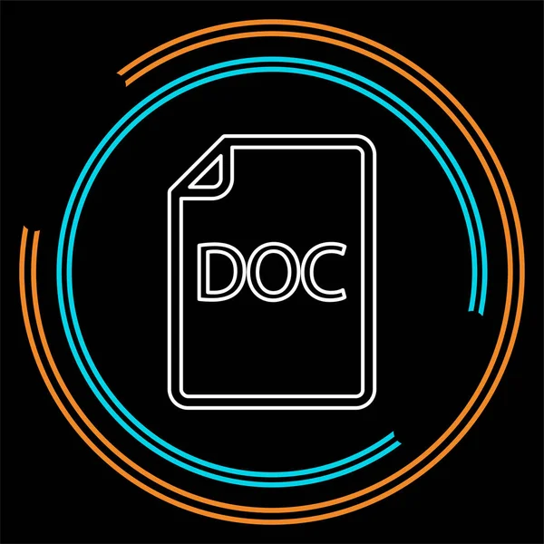 Descargar Doc Icono Del Documento Símbolo Formato Archivo Vectorial Pictograma — Vector de stock