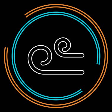 Hava Rüzgar vektör çizim, doğa rüzgar sembol - Hava Rüzgar simgesi. İnce çizgi piktogram - anahattı kontur