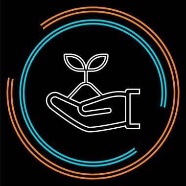 vektör yeşil ekoloji işareti, yeşil çevre illüstrasyon simge - Eko simgesi. İnce çizgi piktogram - anahattı kontur