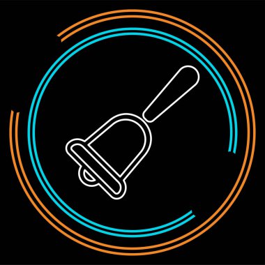 Noel bell - tatil simgesi, xmas sembol - illüstrasyon kutlama simge vektör. İnce çizgi piktogram - anahattı kontur