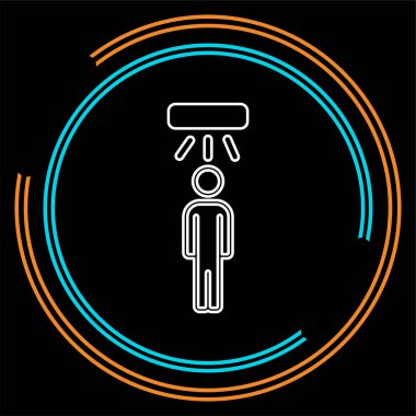 Hareket sensörü simgesi. Basit öğe örnek. hareket sensörü sembol tasarımı akıllı ev koleksiyonundan. Mobil ve web için kullanılabilir. İnce çizgi piktogram - anahattı kontur