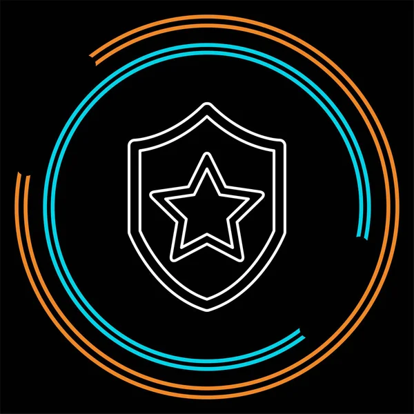 Escudo Seguridad Vectorial Con Estrella Emblema Protección Signo Seguridad Icono — Vector de stock