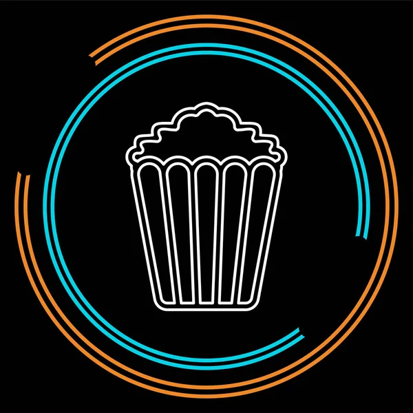 pop corn, patlamış mısır kutusu illüstrasyon izole simge vektör. İnce çizgi piktogram - anahattı kontur