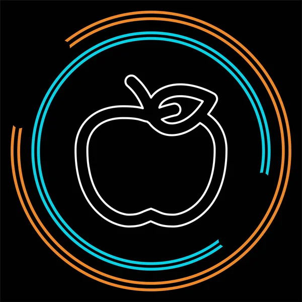 Vektor Apfelfrucht Illustration Frische Gesunde Lebensmittel Bio Naturkost Isoliert Symbol — Stockvektor