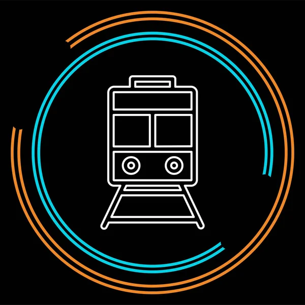 Demiryolu simgesi - vektör Tren - Tren İstasyonu - ulaşım simgesi. İnce çizgi piktogram - anahattı kontur