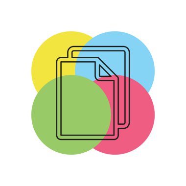 Basit kağıt. İnce çizgi piktogram - anahattı kontur