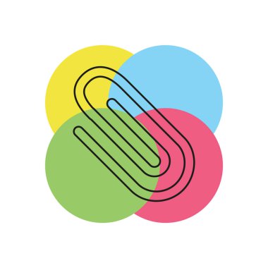 ataş ek simgesini - ataş, e-posta eki, Dosya ekli, kağıt Aracı, office ataç simgesi ekleyin. İnce çizgi piktogram - anahattı kontur