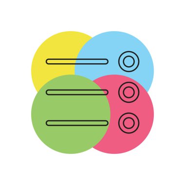 Listesi simgesini - içerik görünümü seçenekleri, liste sembolü - seçenekleri işareti. İnce çizgi piktogram - anahattı kontur