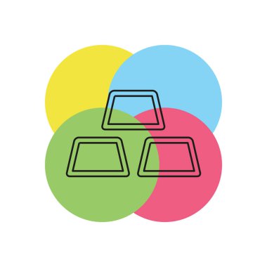 Altın simgesi, altın barlar, para sembol bar. İnce çizgi piktogram - anahattı kontur