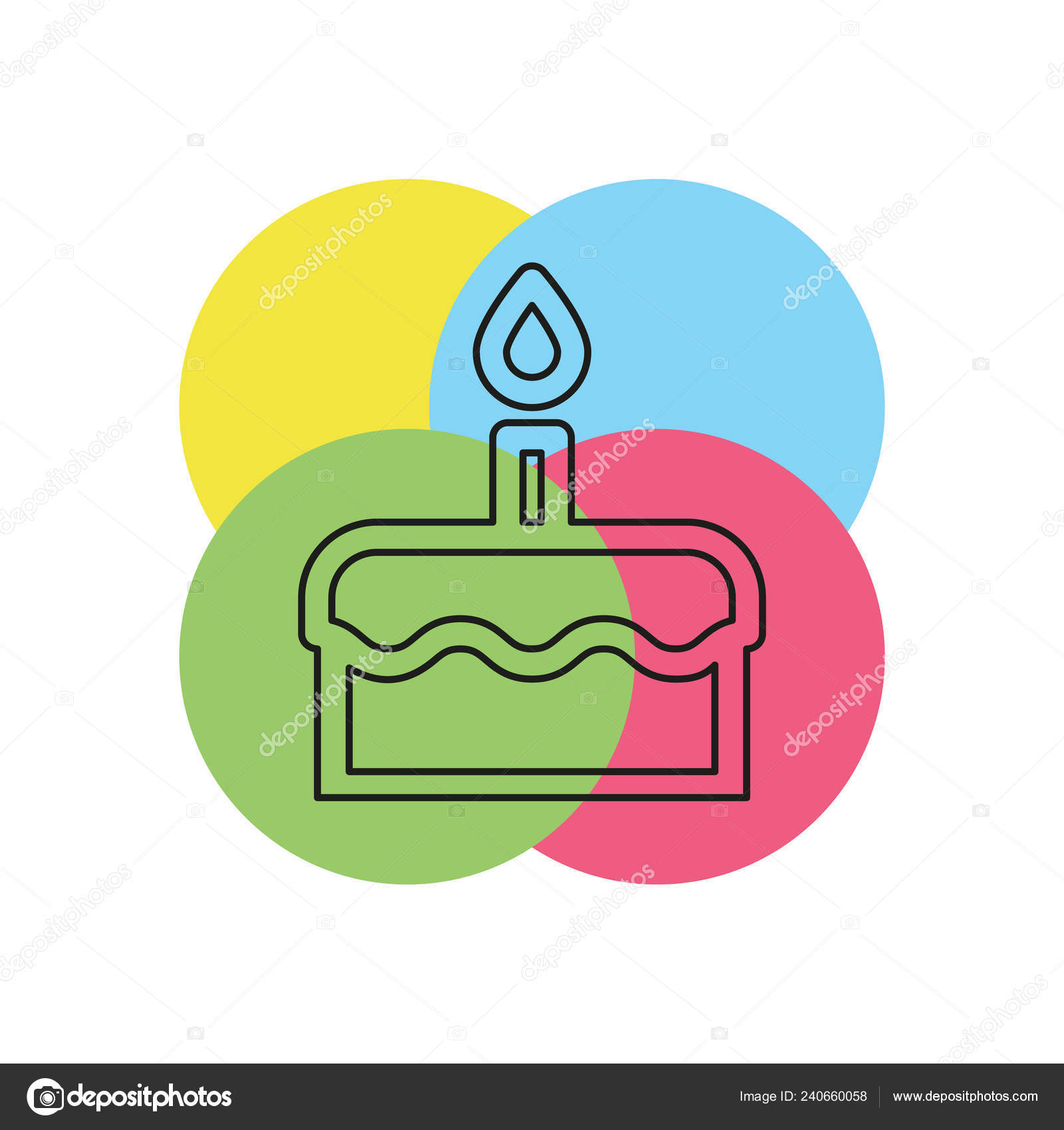 Gateau De Bougie D Anniversaire Avec Bougies Illustration Vectorielle Image Vectorielle Chizhiq C