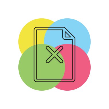 Belge simgesini - vektör belge illüstrasyon işareti kaldır kaldır. İnce çizgi piktogram - anahattı kontur