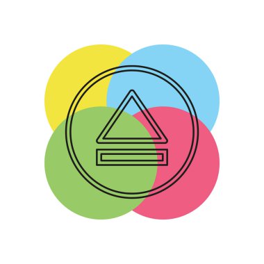 vektör dışarı atmak düğme simgesi - medya sembol - müzik çıkarmak veya video oynatma. İnce çizgi piktogram - anahattı kontur