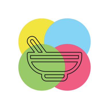 eczane ilaç - bitkisel kase - ilaç sembolü. İnce çizgi piktogram - anahattı kontur