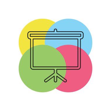 Eğitim Kurulu simgesi, okul tebeşir tahtası illüstrasyon, sembol çizim. İnce çizgi piktogram - anahattı kontur