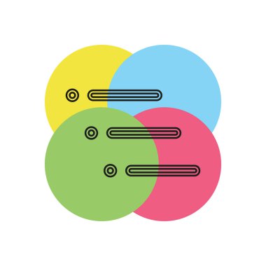 Listesi simgesini - içerik görünümü seçenekleri, liste sembolü - seçenekleri işareti. İnce çizgi piktogram - anahattı kontur