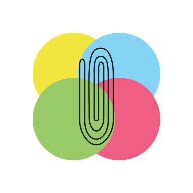 ataş işareti, ek simgesini - ataş, e-posta eki, Dosya ekli. İnce çizgi piktogram - anahattı kontur