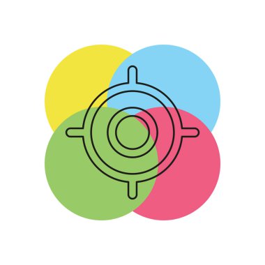 hedef hedef simgesini, hedef odak ok, pazarlama amacı, keskin nişancı. İnce çizgi piktogram - anahattı kontur