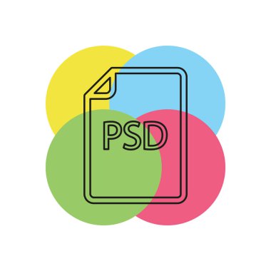 PSD belge simgesini - vektör dosya biçimi sembolü indirin. İnce çizgi piktogram - anahattı kontur