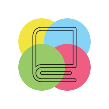 Eğitim kitap simgesi - Kütüphane veya kitap simgesi - vektör edebiyat sembolü. İnce çizgi piktogram - anahattı kontur