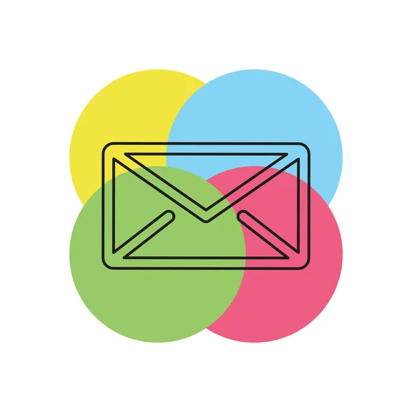 Ícone Mensagem Ilustração Envelope Ícone Correio Vetorial Enviar Carta Isolada — Vetor de Stock