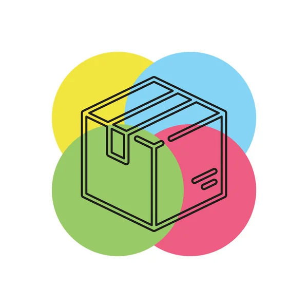 Icono Caja Envío Caja Envío Vectorial Símbolo Almacenamiento Cartón Vectorial — Vector de stock