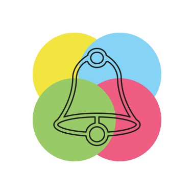 Noel zil simgesini - tatil kutlama sembolü - neşeli Noel nesne vektör. İnce çizgi piktogram - anahattı kontur