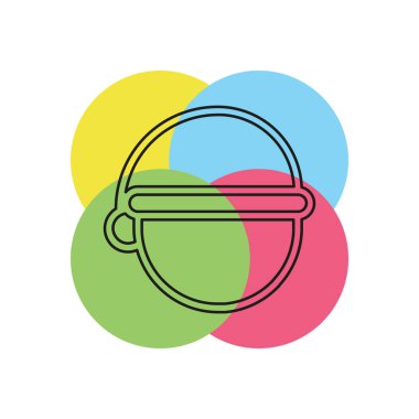 Noel Baba yan tümce, mutlu Noeller, festival, mutluluk, kış kap vektör çizim simgesi. İnce çizgi piktogram - anahattı kontur