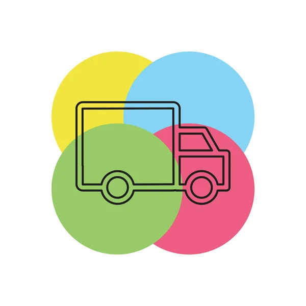 Delivery Truck Icon Isolated White Background Vector Simple Illustration Thin — Stock Vector